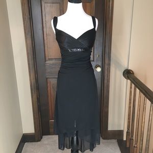 Black Appearance Dress with Sequin Belt